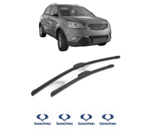Set stergatoare SSANGYONG KORANDO VAN din 2015, pentru parbriz auto, 2 bucati, Bosch Aerotwin Retrofit, din cauciuc siliconat rezistent, 4 Stickere Auto SSANGYONG v45755