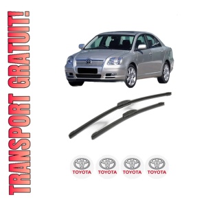Set stergatoare TOYOTA AVENSIS Saloon (_T25_) din 2003-2008, pentru parbriz auto, 2 bucati, Bosch Aerotwin Retrofit, din cauciuc siliconat rezistent, 4 Stickere Auto TOYOTA