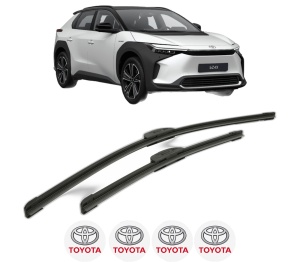 Set stergatoare TOYOTA bZ4X (_EAM1_) din 2021, pentru parbriz auto, 2 bucati, Bosch Aerotwin Retrofit, din cauciuc siliconat rezistent, 4 Stickere Auto TOYOTA v44235
