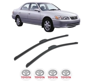 Set stergatoare TOYOTA CAMRY Saloon (_V3_) din 2001-2006, pentru parbriz auto, 2 bucati, Bosch Aerotwin Retrofit, din cauciuc siliconat rezistent, 4 Stickere Auto TOYOTA v46595