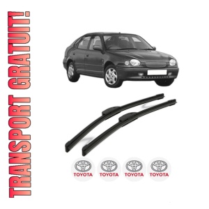 Set stergatoare TOYOTA COROLLA Liftback (_E11_) din 1997-2000, pentru parbriz auto, 2 bucati, Bosch Aerotwin Retrofit, din cauciuc siliconat rezistent, 4 Stickere Auto TOYOTA