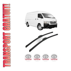 Set stergatoare TOYOTA HIACE V Van (TRH2__, KDH2__, LH2__, GDH2__) din 2004-2015, pentru parbriz auto, 2 bucati, Bosch Aerotwin Retrofit, din cauciuc siliconat rezistent, 4 Stickere Auto TOYOTA