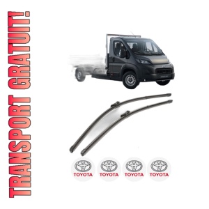 Set stergatoare TOYOTA PROACE MAX Platform/Chassis (MFY_) din 2024, pentru parbriz auto, 2 bucati, Valeo Silencio Xtrm, din cauciuc siliconat rezistent, 4 Stickere Auto TOYOTA