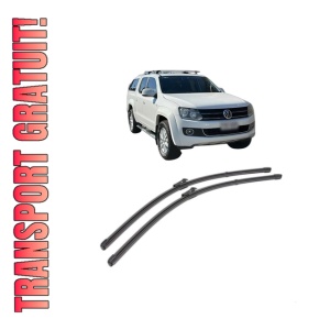Set stergatoare Volkswagen AMAROK Platform/Chassis (S1B, S6B, S7B) din 2011-2022, pentru parbriz auto, 2 bucati, Valeo Silencio, din cauciuc siliconat rezistent, 4 Stickere Auto Volkswagen