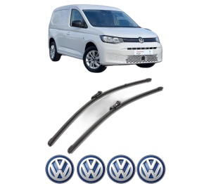 Set stergatoare Volkswagen CADDY V MPV (SBB, SBJ) din 2020-2024, pentru parbriz auto, 2 bucati, Valeo Silencio Xtrm, din cauciuc siliconat rezistent, 4 Stickere Auto Volkswagen v39420
