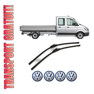 Set stergatoare Volkswagen CRAFTER 30-50 Platform/Chassis (2F_) din 2006-2016, pentru parbriz auto, 2 bucati, Bosch Aerotwin, din cauciuc siliconat rezistent, 4 Stickere Auto Volkswagen