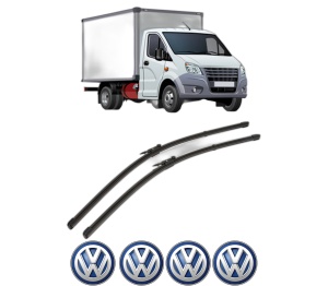 Set stergatoare Volkswagen CRAFTER 30-50 Van (2E_) din 2006-2016, pentru parbriz auto, 2 bucati, Valeo Silencio Xtrm, din cauciuc siliconat rezistent, 4 Stickere Auto Volkswagen v39840