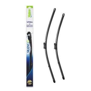 Set stergatoare Volkswagen CRAFTER Bus (SYI, SYJ) din 2016-2024, pentru parbriz auto, 2 bucati, Valeo Silencio, din cauciuc siliconat rezistent, 4 Stickere Auto Volkswagen v34892