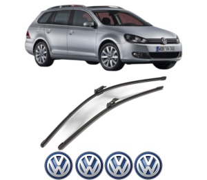 Set stergatoare Volkswagen GOLF VAN VI Variant (AJ5) din 2009-2014, pentru parbriz auto, 2 bucati, Valeo Silencio Xtrm, din cauciuc siliconat rezistent, 4 Stickere Auto Volkswagen v39360