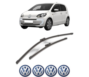 Set stergatoare Volkswagen LOAD UP! (121, 122, BL1, BL2) din 2012-2020, pentru parbriz auto, 2 bucati, Valeo Silencio Xtrm, din cauciuc siliconat rezistent, 4 Stickere Auto Volkswagen v38640
