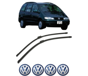 Set stergatoare Volkswagen SHARAN VAN (7M_) din 1996-2010, pentru parbriz auto, 2 bucati, Bosch Aerotwin, din cauciuc siliconat rezistent, 4 Stickere Auto Volkswagen v43325