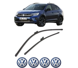 Set stergatoare Volkswagen TAIGO (CS1) din 2021-2024, pentru parbriz auto, 2 bucati, Valeo Silencio Xtrm, din cauciuc siliconat rezistent, 4 Stickere Auto Volkswagen v37260