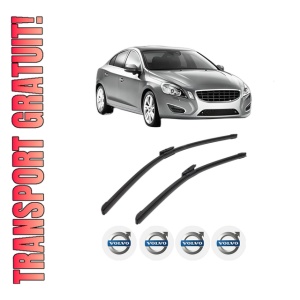 Set stergatoare VOLVO S60 II (134) din 2010-2018, pentru parbriz auto, 2 bucati, Bosch Aerotwin Multi, din cauciuc siliconat rezistent, 4 Stickere Auto VOLVO
