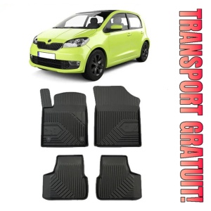 Skoda Citigo Din 10.2011 - 2019, Hatchback , Set Covorase Auto Tip Tavita Premium 3D, din cauciuc