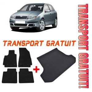 Skoda Fabia I din 2000 - 2007 Sedan 2 Locuri *1, Set Covorase + tavita portbagaj auto