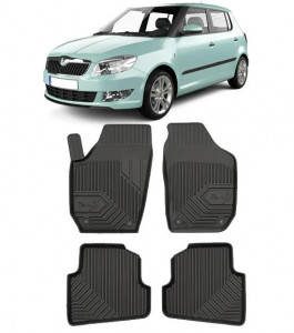 Skoda Fabia II Din 03.2007 - 10.2014, Combi , Set Covorase Auto Tip Tavita Premium 3D, din cauciuc accesorii pentru autoturismul tau - masina v168358