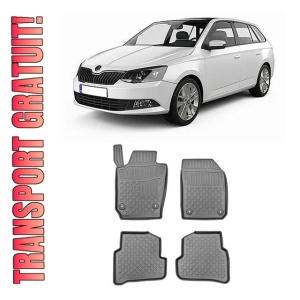 Skoda Fabia III, Combi, Din 11.2014 - Prezent , Set Covorase Auto Tip Tavita Premium 3D, din cauciuc