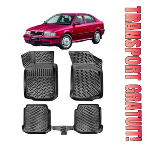 Skoda Octavia I 1996-2001 Set 4 covorase auto din cauciuc tip tavita premium line 3D