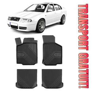 Skoda Octavia I Din 1998 - 2004, Hatchback , Set Covorase Auto Tip Tavita Premium 3D, din cauciuc