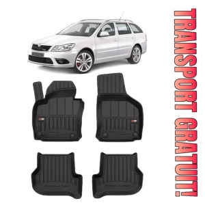 Skoda Octavia II Rs, Hatchback, Din 03.2004 - 01.2013 , Set Covorase Auto Tip Tavita Premium 3D, din cauciuc