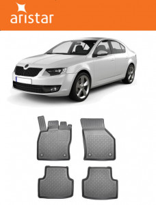 Skoda Octavia III, Hatchback, Din 02.2013 - 05.2020 , Set Covorase Auto Tip Tavita Premium 3D, din cauciuc accesorii pentru autoturismul tau - masina v175013