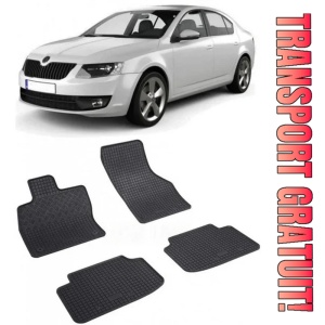 Skoda Octavia III, Hatchback, fabricat din 02.2013 - 05.2020, set covorase auto dedicate, din cauciuc 100% Premium