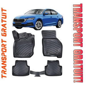 Skoda Octavia IV 2020-2025 Set 4 covorase auto din cauciuc tip tavita premium line 3D