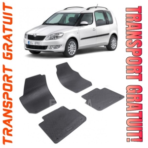 Skoda Roomster fabricat din 07.2006 - 04.2015, Van, set covorase auto dedicate, din cauciuc 100% Premium
