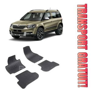 Skoda Yeti, Hatchback, fabricat din 06.2009 - 11.2017, set covorase auto dedicate, din cauciuc 100% Premium