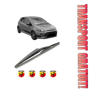 Stergator lamela spate ABARTH PUNTO EVO din 2008 - 2012, pentru luneta auto, Bosch Twin, din cauciuc siliconat rezistent, 4 Stickere Auto ABARTH