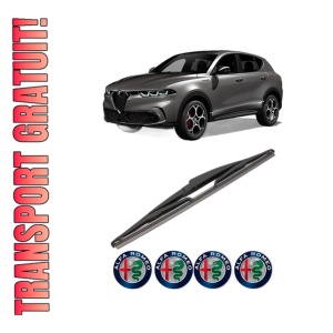 Stergator lamela spate ALFA ROMEO TONALE (965_) din 2022, pentru luneta auto, Valeo Silencio, din cauciuc siliconat rezistent, 4 Stickere Auto ALFA ROMEO