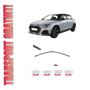 Stergator lamela spate AUDI A1 Allstreet (GBH) din 2022, pentru luneta auto, Valeo Silencio, din cauciuc siliconat rezistent, 4 Stickere Auto AUDI