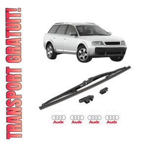 Stergator lamela spate AUDI ALLROAD C5 (4BH) din 2000 - 2005, pentru luneta auto, Valeo Silencio, din cauciuc siliconat rezistent, 4 Stickere Auto AUDI