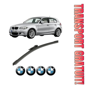 Stergator lamela spate BMW Seria 1 (E81) din 2006 - 2012, pentru luneta auto, Bosch Aerotwin, din cauciuc siliconat rezistent, 4 Stickere Auto BMW