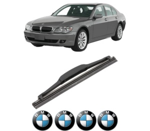 Stergator lamela spate BMW Seria 7 (E65, E66, E67) din 2005 - 2008, pentru luneta auto, Valeo Silencio, din cauciuc siliconat rezistent, 4 Stickere Auto BMW v19000