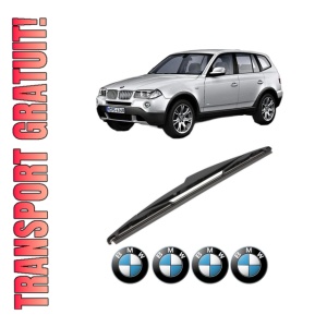 Stergator lamela spate BMW Seria X3 (E83) din 2003 - 2011, pentru luneta auto, Valeo Silencio, din cauciuc siliconat rezistent, 4 Stickere Auto BMW