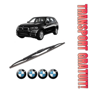 Stergator lamela spate BMW Seria X5 (F15, F85) din 2013 - 2018, pentru luneta auto, Bosch Twin, din cauciuc siliconat rezistent, 4 Stickere Auto BMW