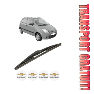 Stergator lamela spate CHEVROLET SPARK din 2005 - 2010, pentru luneta auto, Bosch Twin, din cauciuc siliconat rezistent, 4 Stickere Auto CHEVROLET
