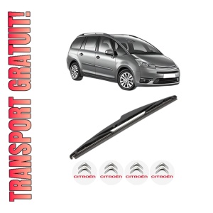 Stergator lamela spate CITROEN C4 GRAND PICASSO I (UA_) din 2006 - 2013, pentru luneta auto, Valeo Silencio, din cauciuc siliconat rezistent, 4 Stickere Auto CITROEN