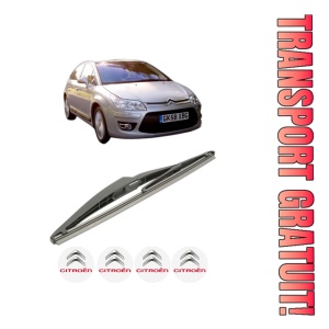 Stergator lamela spate CITROEN C4 II (NC_) din 2009 - 2018, pentru luneta auto, Bosch Twin, din cauciuc siliconat rezistent, 4 Stickere Auto CITROEN