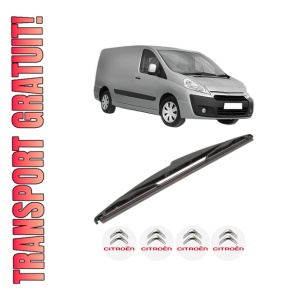 Stergator lamela spate CITROEN JUMPY II Van din 2007 - 2016, pentru luneta auto, Valeo Silencio, din cauciuc siliconat rezistent, 4 Stickere Auto CITROEN