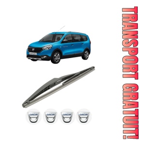 Stergator lamela spate DACIA LODGY (JS_) din 2012, pentru luneta auto, Bosch Twin, din cauciuc siliconat rezistent, 4 Stickere Auto DACIA
