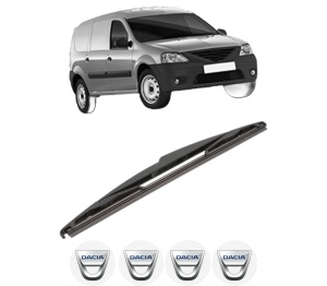 Stergator lamela spate DACIA LOGAN EXPRESS (FS_) din 2007 - 2012, pentru luneta auto, Valeo Silencio, din cauciuc siliconat rezistent, 4 Stickere Auto DACIA v22174