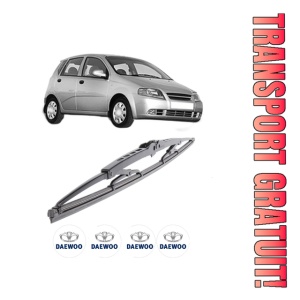 Stergator lamela spate DAEWOO KALOS (KLAS) din 2002, pentru luneta auto, Bosch Twin, din cauciuc siliconat rezistent, 4 Stickere Auto DAEWOO