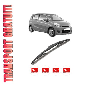 Stergator lamela spate DAIHATSU CUORE VII (L275_, L285_, L276_) din 2007 - 2012, pentru luneta auto, Valeo Silencio, din cauciuc siliconat rezistent, 4 Stickere Auto DAIHATSU