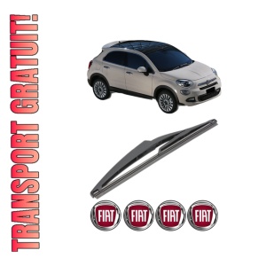 Stergator lamela spate FIAT 500X (334_) din 2014 - 2020, pentru luneta auto, Valeo Silencio, din cauciuc siliconat rezistent, 4 Stickere Auto FIAT