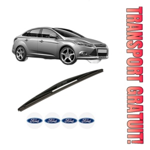 Stergator lamela spate FORD FOCUS III Saloon din 2010 - 2020, pentru luneta auto, Bosch Twin, din cauciuc siliconat rezistent, 4 Stickere Auto FORD