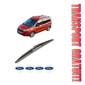 Stergator lamela spate FORD TRANSIT COURIER B460 MPV din 2014 - 2023, pentru luneta auto, Bosch Twin, din cauciuc siliconat rezistent, 4 Stickere Auto FORD - Img 1