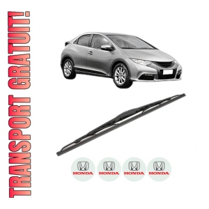 Stergator lamela spate HONDA CIVIC IX (FK) din 2012 - 2016, pentru luneta auto, Valeo Silencio, din cauciuc siliconat rezistent, 4 Stickere Auto HONDA
