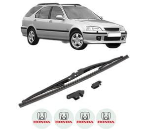 Stergator lamela spate HONDA CIVIC VI Aerodeck (MB, MC) din 1998 - 2001, pentru luneta auto, Valeo Silencio, din cauciuc siliconat rezistent, 4 Stickere Auto HONDA v20860